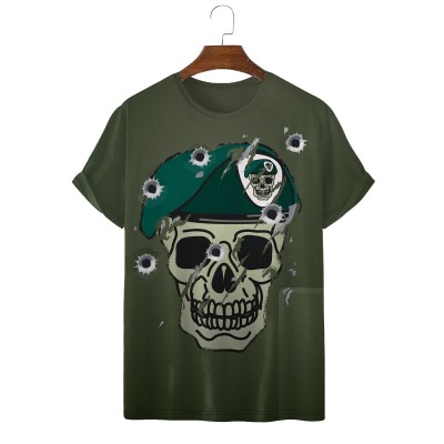 Skull Beret Short Sleeve T-Shirt