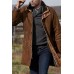 MENS MID-LENGTH LOOSE WOOL BLEND COAT