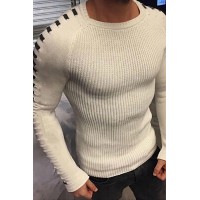 Men's Slim Long Sleeve Round Neck Sweater