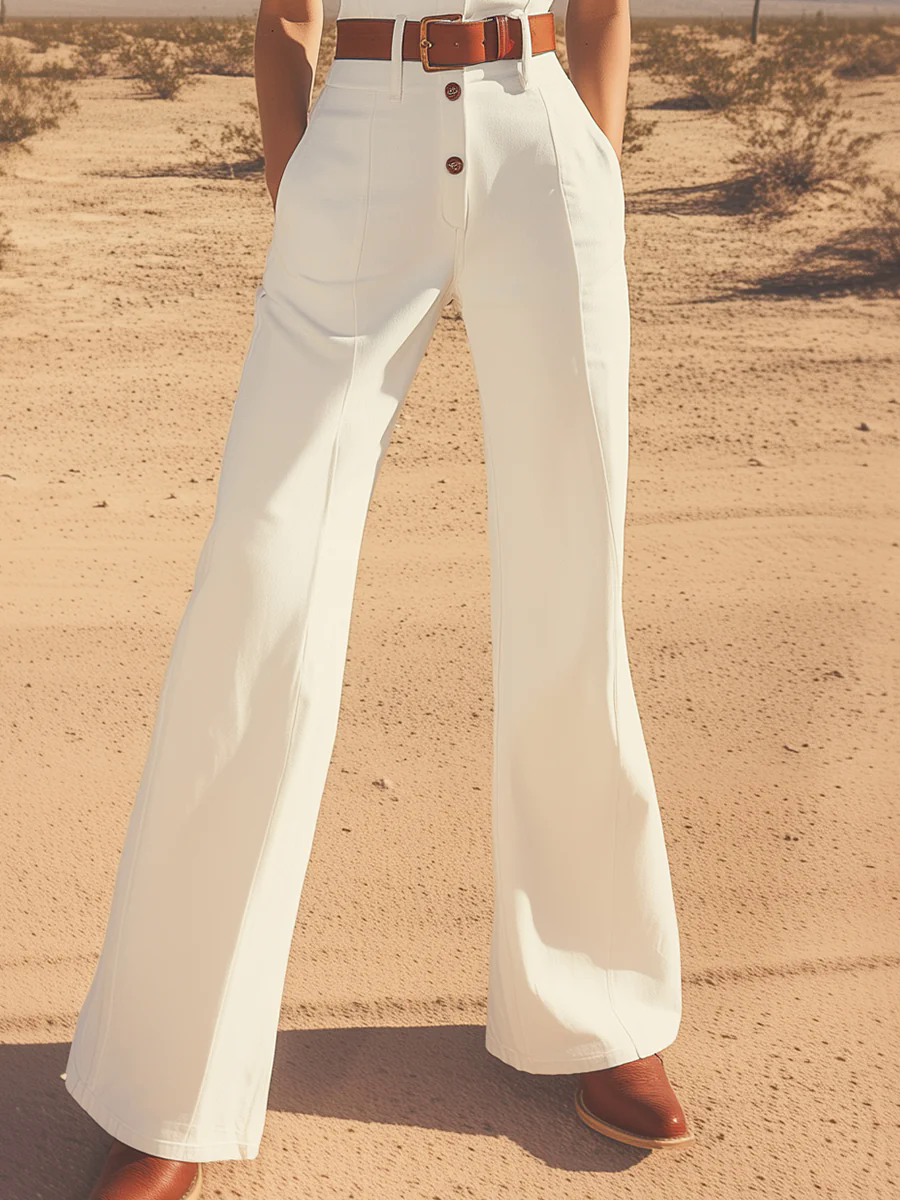 Retro Western Style Embroidered Stand Collar Sleeveless Wide Leg Jumpsuit