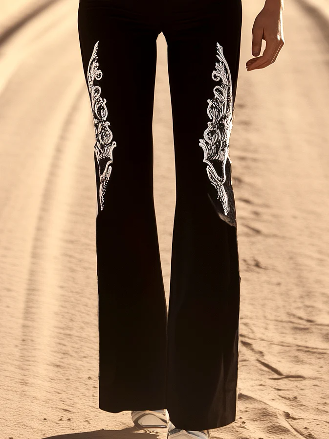 Vintage Western Embroidered Sleeveless Wide Leg Jumpsuit