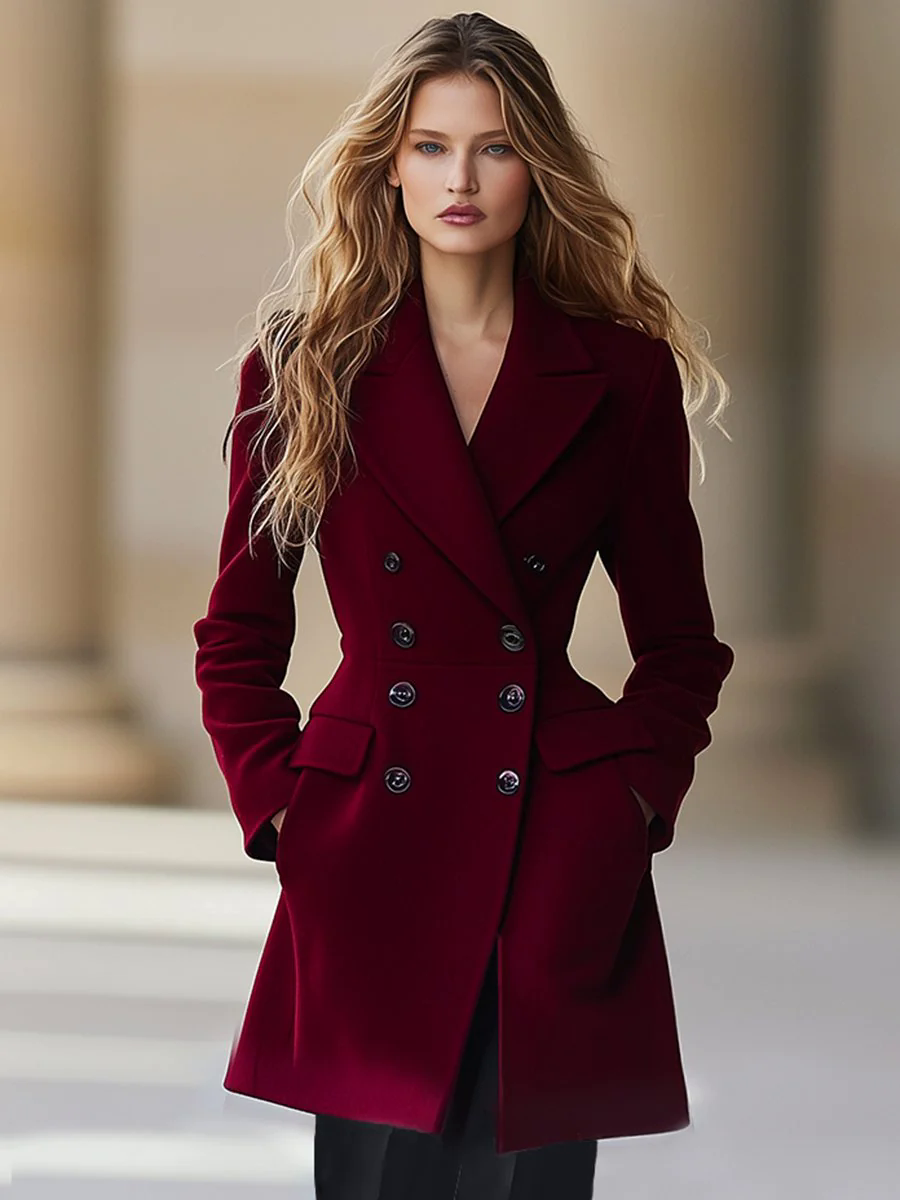 High-End Temperament Waist Lapel Coat