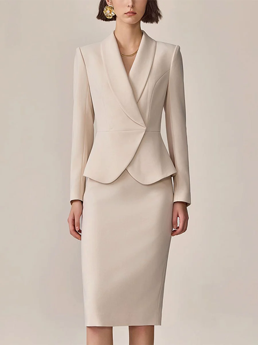 High-End Fashion Temperament Lapel Beige Suit