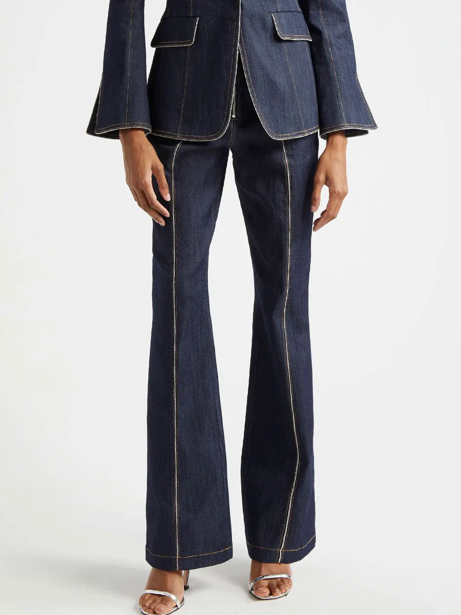 Vintage Zipper Flare Jeans