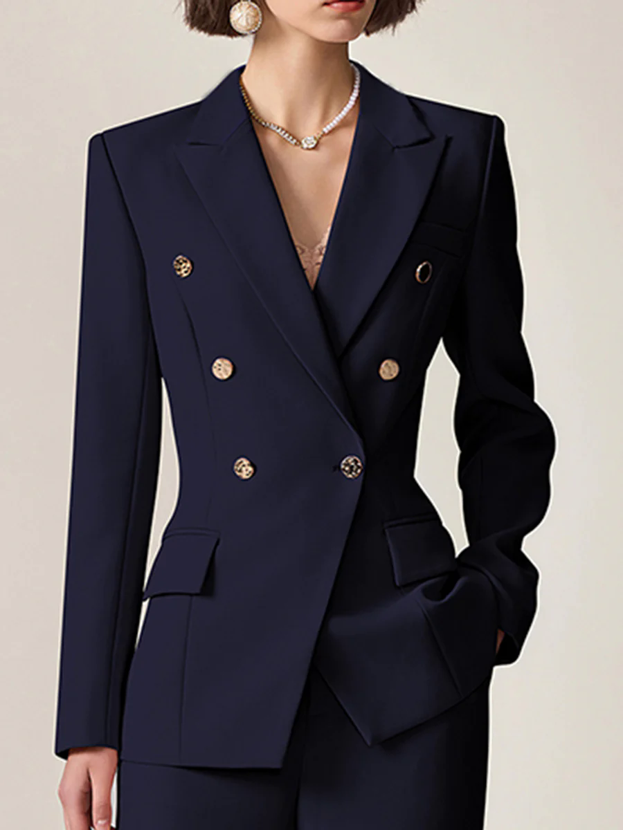 High-End Fashion Temperament Lapel Double-Breasted Suit
